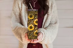Sunflower Tumbler, Leopard Print Tumbler, Glitter Animal s1 Product Image 3