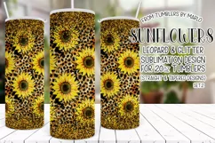 Sunflower Tumbler, Leopard Print Tumbler, Glitter Animal s2 Product Image 1