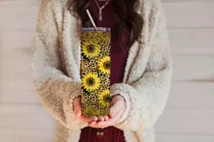 Sunflower Tumbler, Leopard Print Tumbler, Glitter Animal s2 Product Image 3
