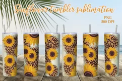 Sunflower tumbler sublimation | Tumbler leopard print Product Image 1