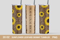 Leopard Sunflower tumbler bundle, skinny tumbler 20 oz Product Image 6