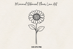 Minimal Botanical Flower SVG, Thin Line Floral Outline, PNG. Product Image 1