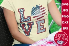 American Flag Love Sunflower Svg Cut File Product Image 1