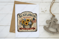 Sunflower Market Americana Vintage Sign PNG Product Image 3