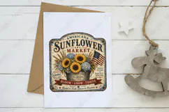 Sunflower Market Americana Vintage Sign PNG Product Image 3