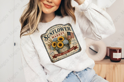 Sunflower Market Americana Vintage Sign PNG Product Image 4
