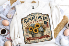 Sunflower Market Americana Vintage Sign PNG Product Image 5