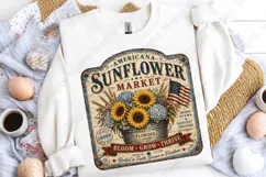 Sunflower Market Americana Vintage Sign PNG Product Image 5