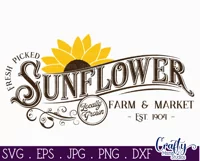 Vintage Farmhouse Home Sign | Sunflower Market Wall Art Svg Product Image 2