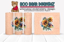 Watercolor Sunflower glitter Sublimation tumbler design Product Image 1