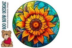 Stain Glass Sunflower Sublimation design Product Image 1