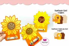 Sunflower Money Gift Card, Thank you Money Card Cut File Product Image 2