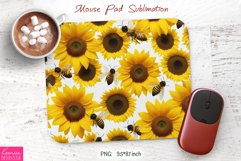 Bright Sunflower Design|Flower Mouse Pad Sublimation Product Image 1