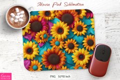 Bright Sunflower Design|Flower Mouse Pad Sublimation Product Image 1