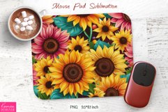 Bright Sunflower Design|Flower Mouse Pad Sublimation Product Image 1
