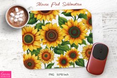 Bright Sunflower Design|Flower Mouse Pad Sublimation Product Image 1