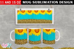 Sunflower and leopard Sublimation Mug PNG Product Image 2
