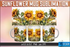 Sunflower Mug Sublimation | 11Oz 15Oz Mug |Mug Wrap Template Product Image 1