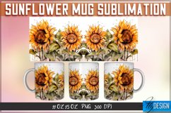 Sunflower Mug Sublimation | 11Oz 15Oz Mug |Mug Wrap Template Product Image 1