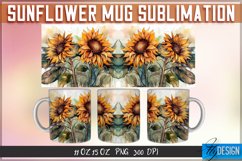 Sunflower Mug Sublimation | 11Oz 15Oz Mug |Mug Wrap Template Product Image 4