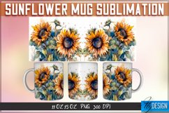 Sunflower Mug Sublimation | 11Oz 15Oz Mug |Mug Wrap Template Product Image 1
