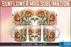 Sunflower Mug Sublimation | 11Oz 15Oz Mug |Mug Wrap Template Product Image 6