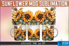 Sunflower Mug Sublimation | 11Oz 15Oz Mug |Mug Wrap Template Product Image 7