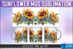 Sunflower Mug Sublimation | 11Oz 15Oz Mug |Mug Wrap Template Product Image 1