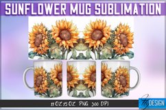 Sunflower Mug Sublimation | 11Oz 15Oz Mug |Mug Wrap Template Product Image 1