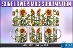 Sunflower Mug Sublimation | 11Oz 15Oz Mug |Mug Wrap Template Product Image 4