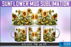 Sunflower Mug Sublimation | 11Oz 15Oz Mug |Mug Wrap Template Product Image 5