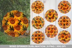 Sunflower Pattern Wind Spinner | Sublimation Spinner Design Product Image 1