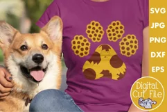 Dog Paw Print Sunflower Svg Cut File Product Image 1