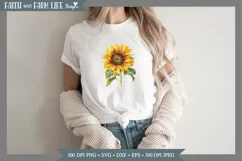 Vintage Sunflower JPEG, PNG Product Image 2