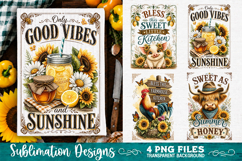 Sunflower Kitchen Towels PNG Sublimation Designs 4 Files Product Image 4