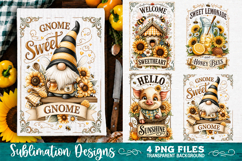 Sunflower Kitchen Towels PNG Sublimation Designs 4 Files Product Image 3