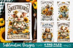 Sunflower Kitchen Towels PNG Sublimation Designs 4 Files Product Image 1