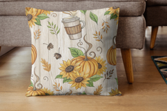 sunflower pumpkin spice, latte coffee design, warm drink pattern, cozy autumn background, fall drink art, pumpkin spice paper, coffee time design, warm beverage pattern, seasonal drink art, cafe culture design