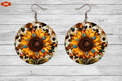 Sunflower Round Earrings Png Product Image 1