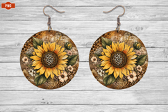 Sunflower Round Earrings Png Product Image 1