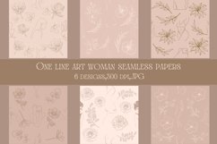 One line art woman body and face beige nude digital print Product Image 1