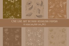 One line art woman body and face brown nude digital print Product Image 1