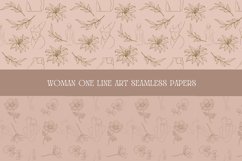 One line art woman body and face beige nude digital print Product Image 2