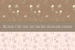 One line art woman body face digital print paper set decor Product Image 2