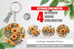 Keychain Sunflowers Pattern Product Image 1