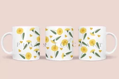 sunflower spring flower coffee mug sublimation wrap glass mug wrap svg presized for 11oz and 15oz glass ready to cut and sublimation files