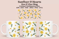 sunflower spring flower coffee mug sublimation wrap glass mug wrap svg presized for 11oz and 15oz glass ready to cut and sublimation files