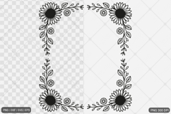 Sunflower Square Frame SVG PNG Bundle Product Image 3
