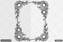 Sunflower Square Frame SVG PNG Bundle Product Image 17
