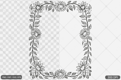 Sunflower Square Frame SVG PNG Bundle Product Image 18